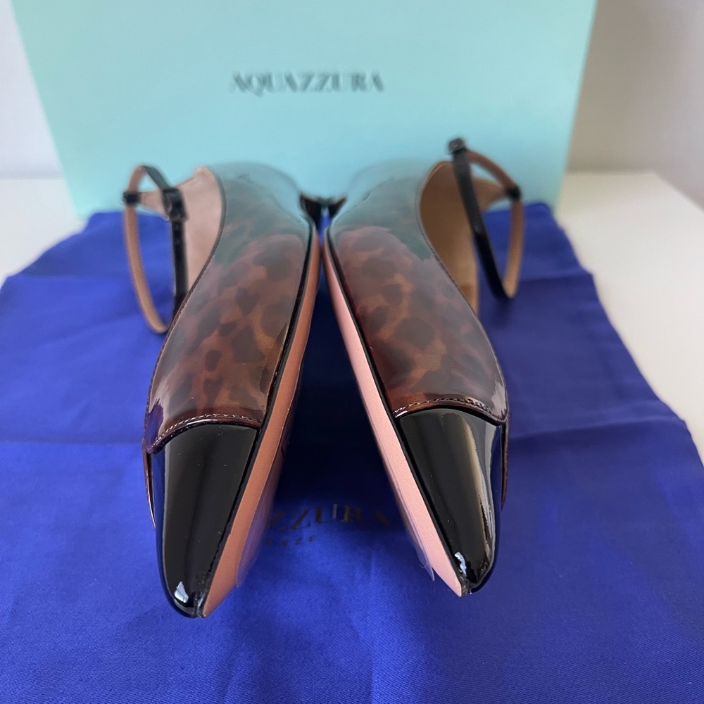NWT AQUAZZURA PINOT BALLET TORTOISE SHELl /BLACK - Picture 11 of 14